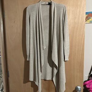 White House Black Market Cream Drape Cardigan